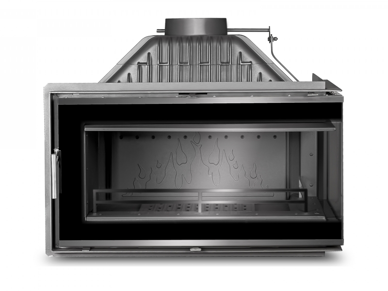 фото Каминная топка Kawmet W16 РB - 14,7 кВт с угловым правым стеклом без рамы