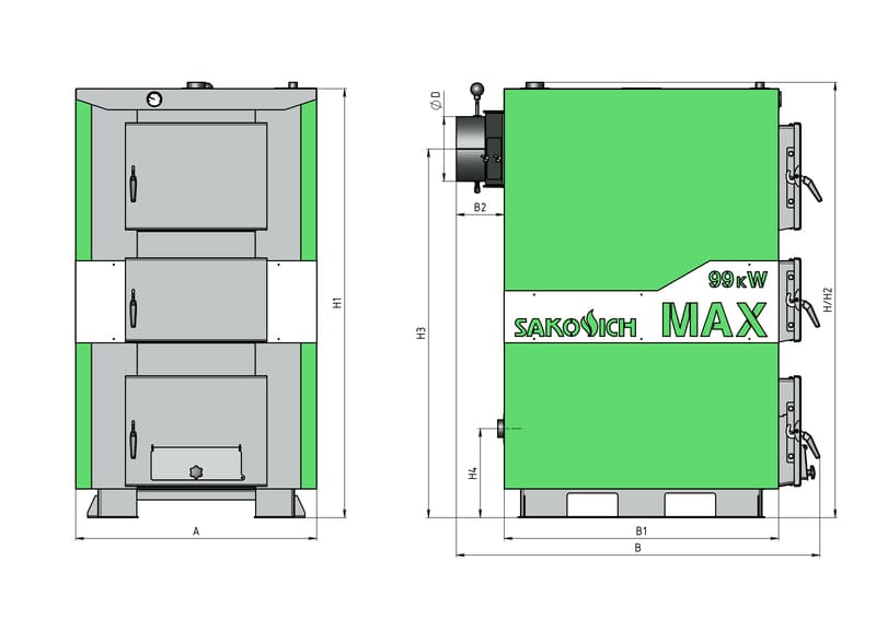 фото Твердотопливный котел Sakovich MAX 75 кВт