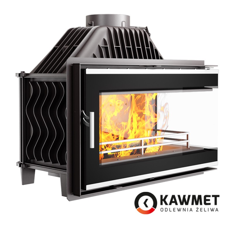 фото Каминная топка Kawmet W16 РB - 14,7 кВт с угловым правым стеклом без рамы