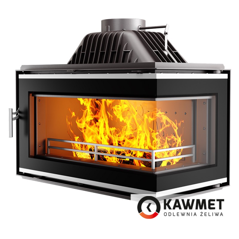 фото Каминная топка Kawmet W16 РB - 14,7 кВт с угловым правым стеклом без рамы