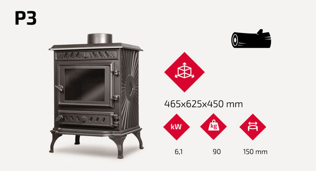 фото Чугунная печь KAWMET P3 (7.4 кВт) EKO