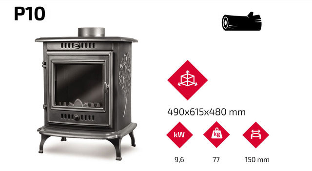 фото Чугунная печь KAWMET P10 (9,6 кВт)