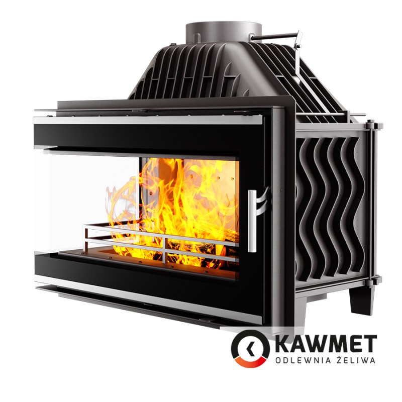 фото Каминная топка Kawmet W16 LB - 14,7 кВт с угловым левым стеклом без рамы