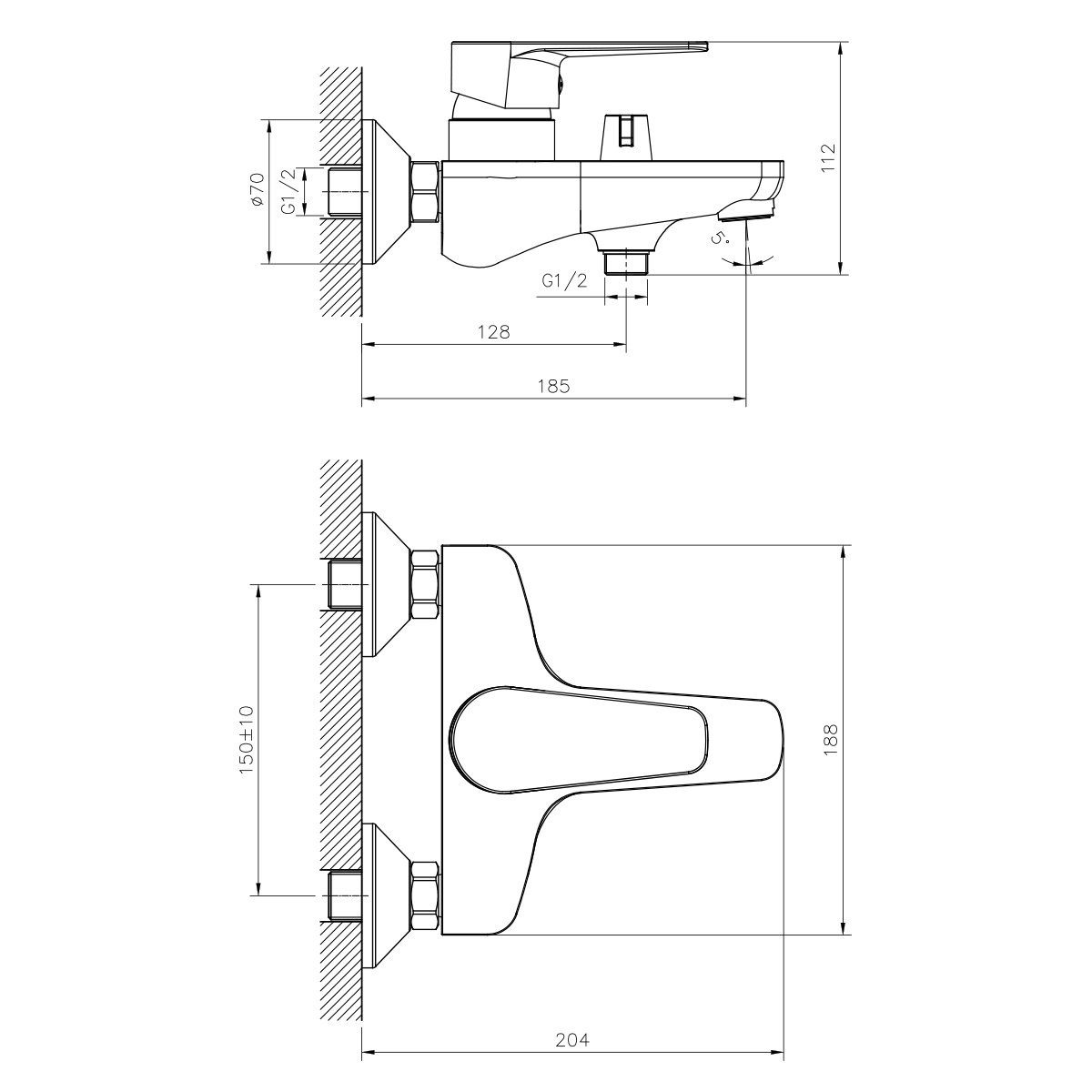 фото Смеситель для ванны (Lt) D40 DR72036 Decoroom