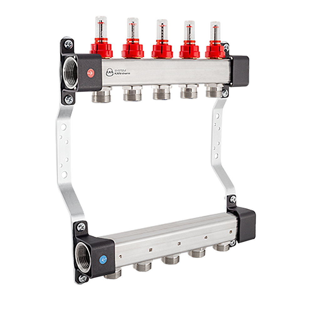 фото Коллектор из нержавеющей стали KAN-therm InoxFlow UFN с расходометрами 