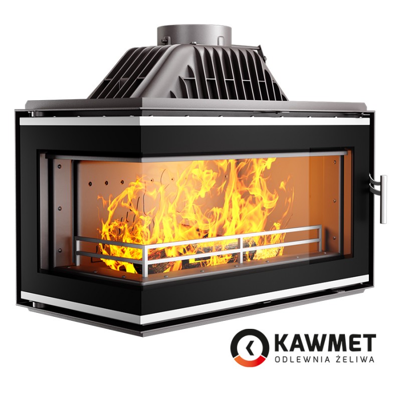 фото Каминная топка Kawmet W16 LB - 14,7 кВт с угловым левым стеклом без рамы