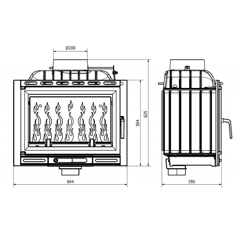 фото Каминная топка Kawmet W13А EKO - 11,5 кВт