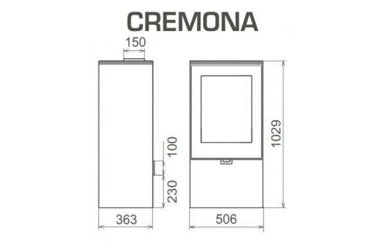 фото Печь-камин Thorma CREMONA TOP (чёрный/чёрная керамика)