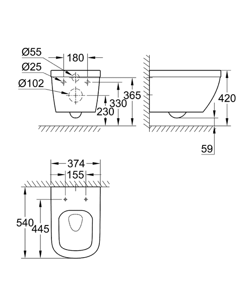 фото Подвесной унитаз Grohe Euro 39328000/3932800H